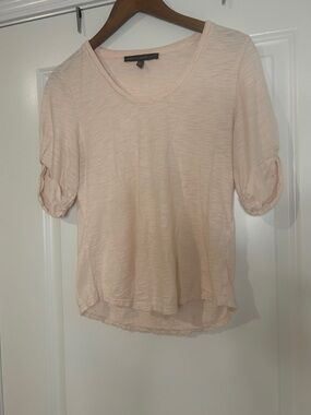 White House Black Market Ruched-Sleeve Scoop Neck Tee